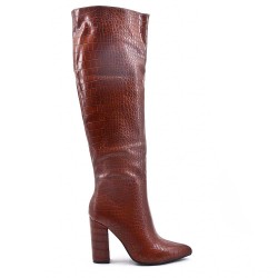 Faux leather ankle boot
