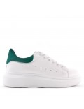 Zapatilla deportiva con cordones de piel sintética para mujer