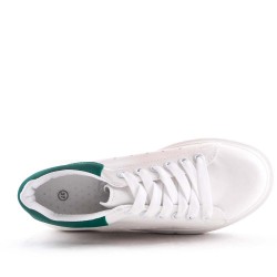 Women's faux leather lace up sneaker