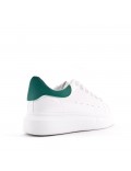 Zapatilla deportiva con cordones de piel sintética para mujer