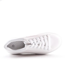 Women's faux leather lace up sneaker