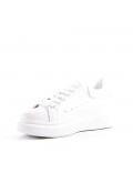 Women's faux leather lace up sneaker