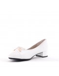 Medium heel pumps in faux leather for women