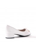 Medium heel pumps in faux leather for women