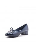 Medium heel pumps in faux leather for women