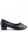 Medium heel pumps in faux leather for women