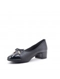 Medium heel pumps in faux leather for women