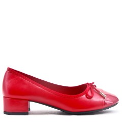 Medium heel pumps in faux leather for women