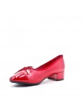 Medium heel pumps in faux leather for women