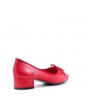 Medium heel pumps in faux leather for women