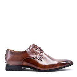 Derby noire à lacet en simili cuir