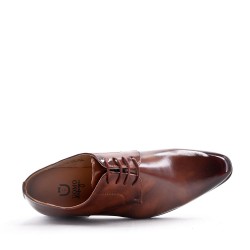 Derby noire à lacet en simili cuir