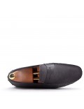 Moccasin in suede flanged leather