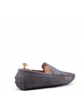 Moccasin in suede flanged leather