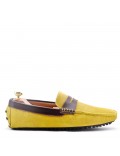 Moccasin in suede flanged leather