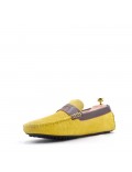 Moccasin in suede flanged leather