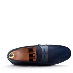 Mocassin en cuir daim à bride 