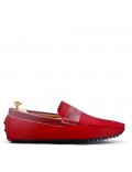 Moccasin in suede flanged leather