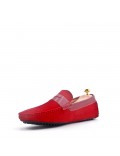 Moccasin in suede flanged leather