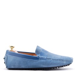 Mocassin en cuir daim à bride 