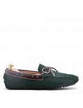 Moccasin in suede flanged leather