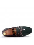 Moccasin in suede flanged leather