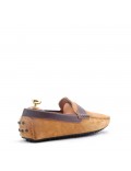 Moccasin in suede flanged leather