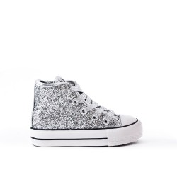 Silver glitter girl with lace