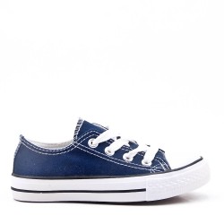 Children's navy lace-up basket