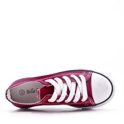 Burgundy children's lace-up basket