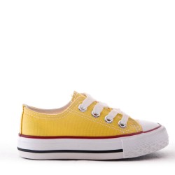 Cesta infantil con cordones amarillo