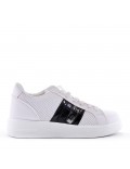 Leatherette lace-up tennis