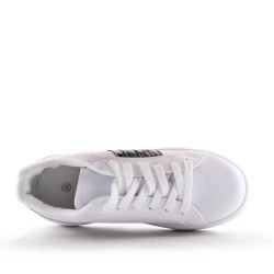 Leatherette lace-up tennis