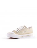 Women's textile glittery lace-up tennis