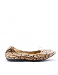 Plus size comfort ballerina with snake pattern print