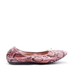 Plus size comfort ballerina with snake pattern print