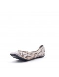 Plus size comfort ballerina with snake pattern print