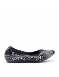 Plus size comfort ballerina with snake pattern print