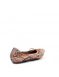 Plus size comfort ballerina with snake pattern print