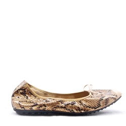 Comfort ballerina with snake pattern print