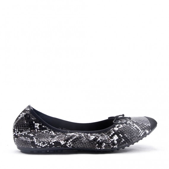 Comfort ballerina with snake pattern print