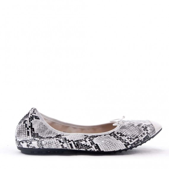 Comfort ballerina with snake pattern print