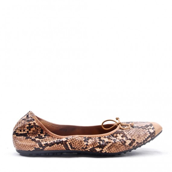 Comfort ballerina with snake pattern print