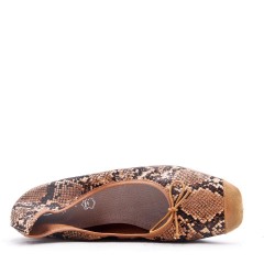 Comfort ballerina with snake pattern print