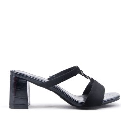 Faux leather heeled sandal