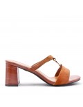 Faux leather heeled sandal