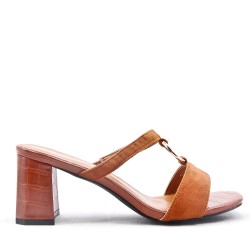 Faux leather heeled sandal