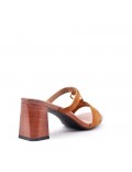 Faux leather heeled sandal