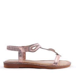 Tong sandal with rhinestones