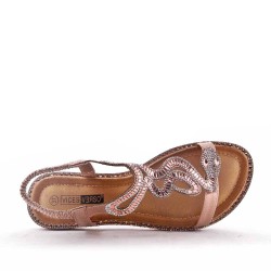 Tong sandal with rhinestones